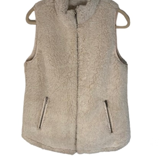 Sherpa Off White Zip-up Vest Women’s Large x Pink Lily Boutique - Picture 1 of 8